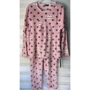 SF Snowflake Kitty Pink Fleece Pajama Set Size XL/XXL